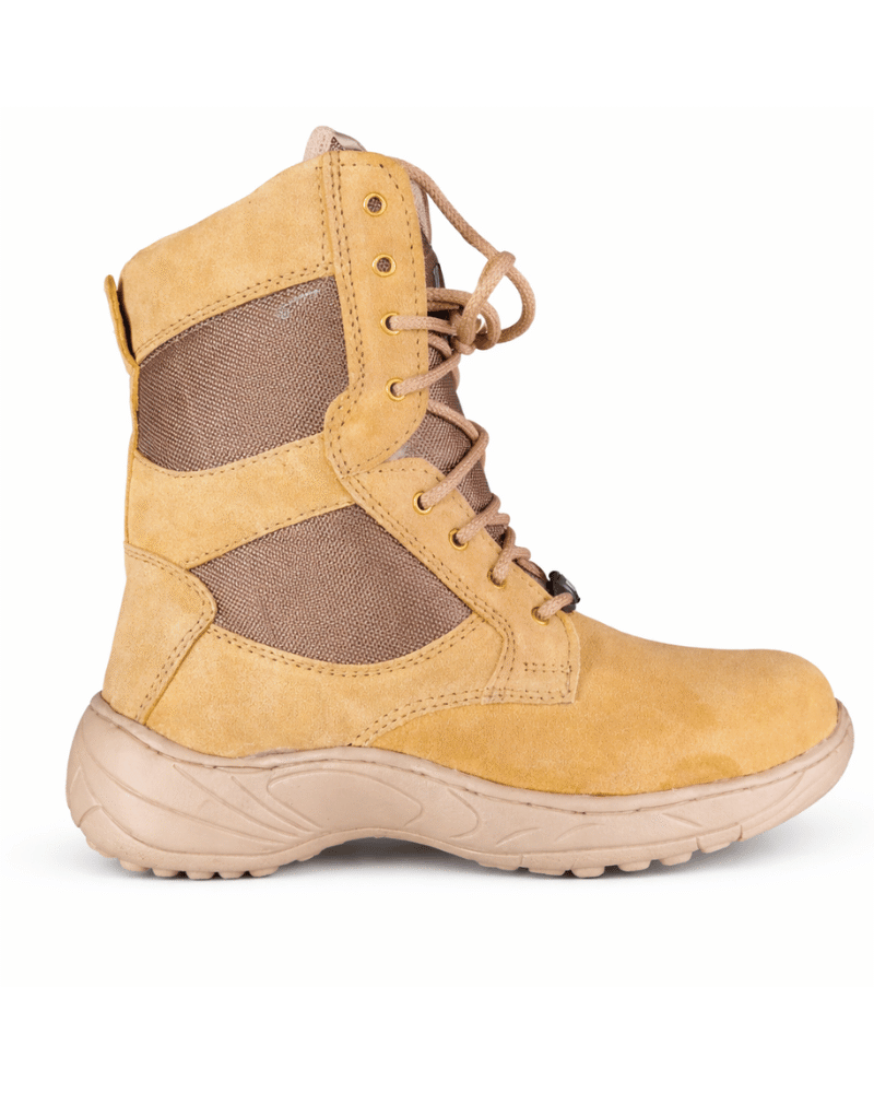 Army Camel Shoes – Tan High-Ankle Boots