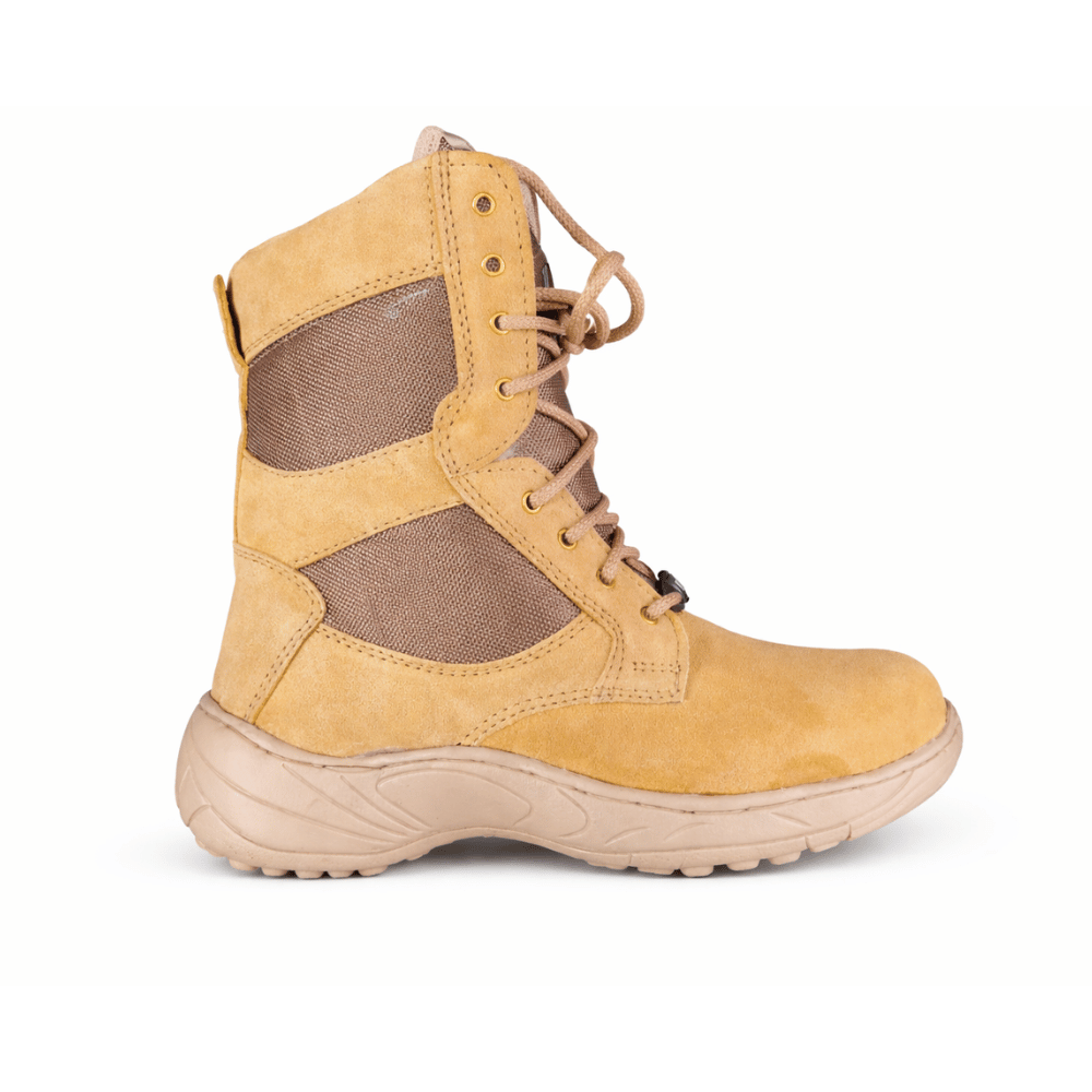 Army Camel Shoes – Tan High-Ankle Boots