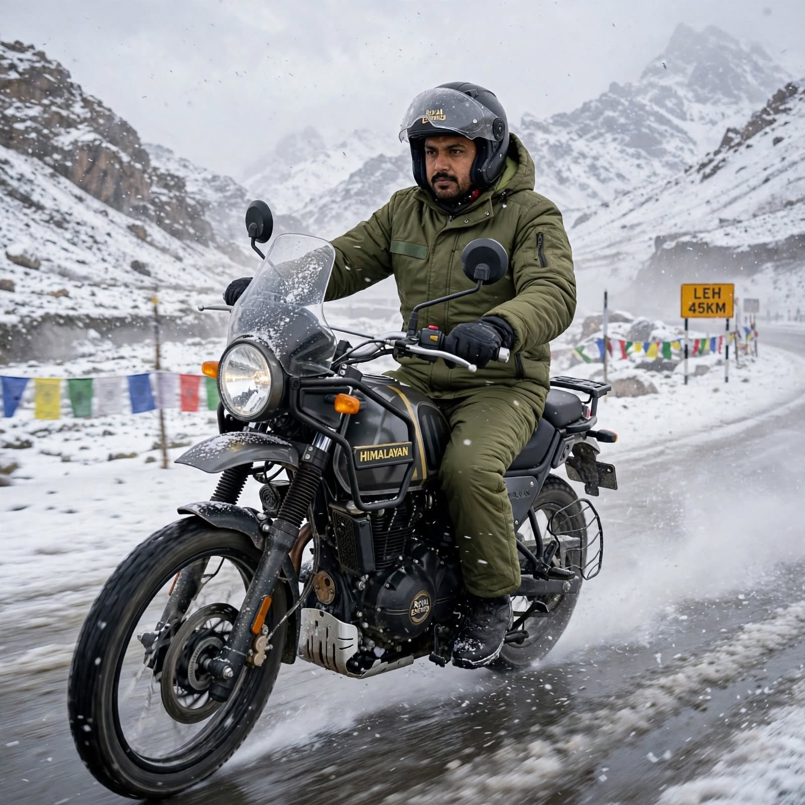 Kumar's Mens Olive Green Army Winter Parka Jacket - Image 5