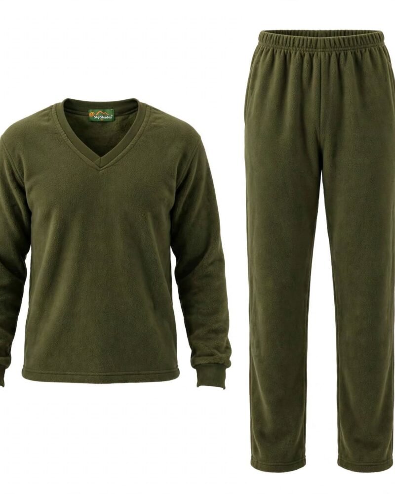 Top Climber Men's Olive Green Thermal Inner Wear Set