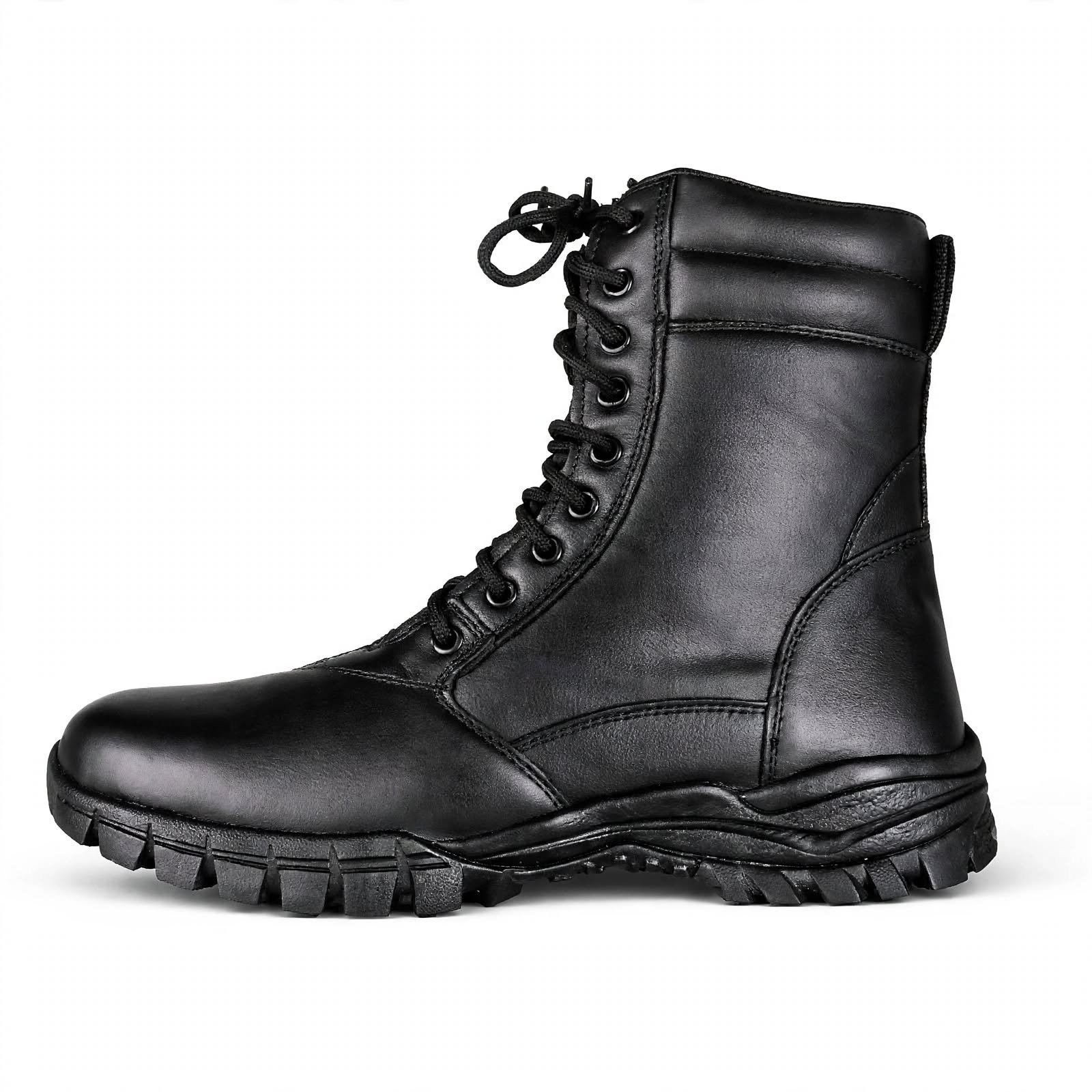 FORCE Black Tactical Combat Boot with Side Zipper - Genuine Leather Army Boot for Men - Image 2