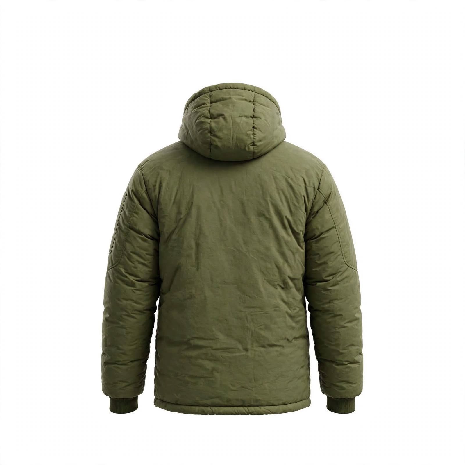 Kumar's Mens Olive Green Army Winter Parka Jacket - Image 3