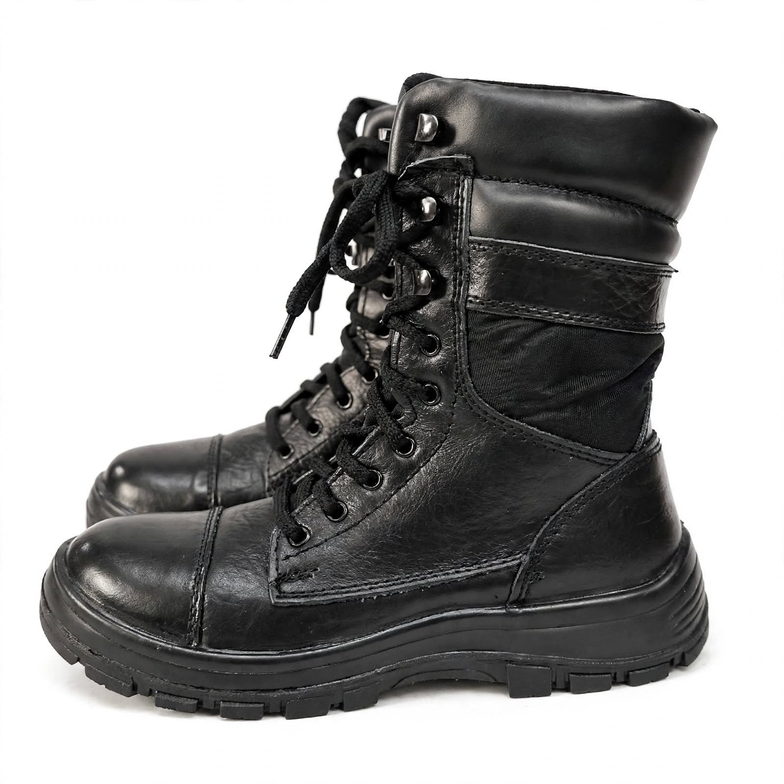 Men's Black Tactical Boots - High Ankle Leather