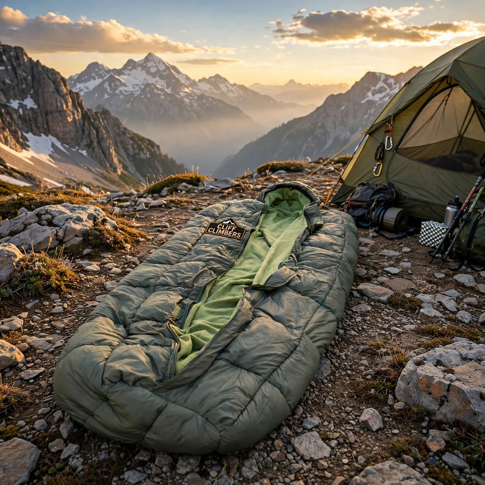 Cliff Climbers -20°C Sleeping Bag Army Green | Double Layer Camping & Trekking - Image 7