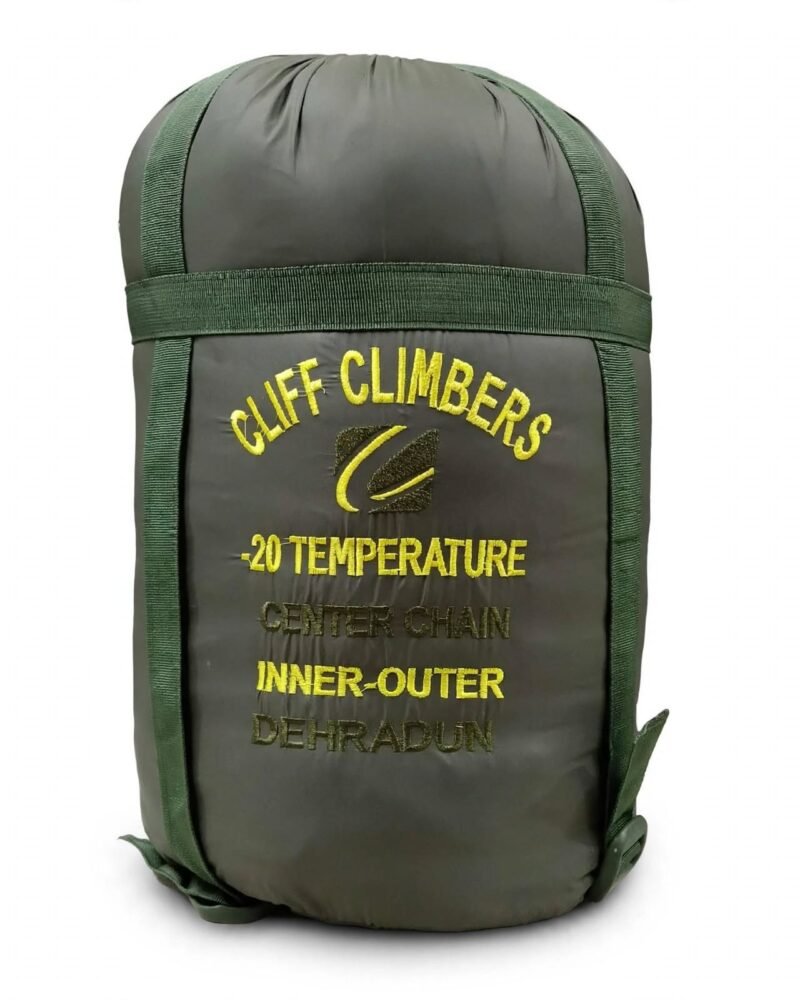 Cliff Climbers -20°C Sleeping Bag Army Green | Double Layer Camping & Trekking